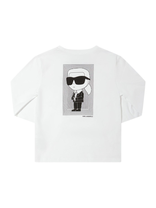 Karl Lagerfeld: コットンジャージー長袖Tシャツ - kids-boys_0 | Luisa Via Roma