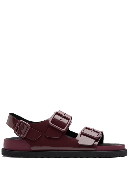 BIRKENSTOCK 1774: 5毫米Milano亮面漆皮凉鞋 - 酒红色 - women_0 | Luisa Via Roma