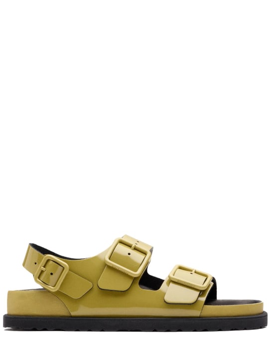 BIRKENSTOCK 1774: Sandalias de charol 5mm - Oliva - women_0 | Luisa Via Roma