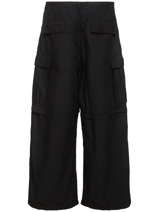 Balenciaga: Large cotton blend cargo pants - Black - men_4 | Luisa Via Roma