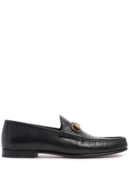 Gucci: 50mm 1953 Horsebit leather loafers - Black - men_0 | Luisa Via Roma