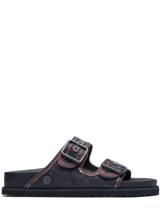 BIRKENSTOCK 1774: 5mm hohe Denimsandalen „Arizona“ - Dark Denim Blue - women_0 | Luisa Via Roma