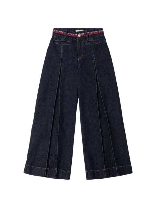 Lanvin: Cotton blend jeans - Blue - kids-girls_0 | Luisa Via Roma