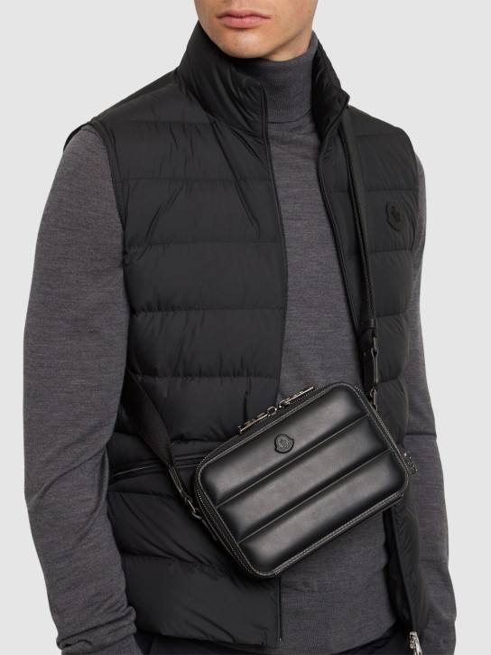 Moncler: Horizontal leather crossbody bag - men_2 | Luisa Via Roma