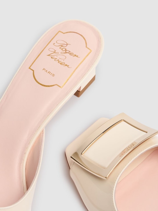 Roger Vivier: 45mm Trompette patent leather mules - women_3 | Luisa Via Roma
