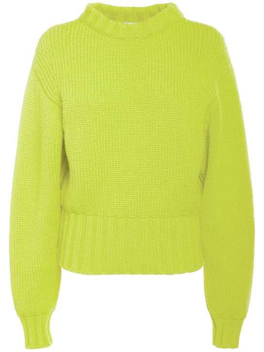 Alexander McQueen: Wool & cashmere sweater - Acid Yellow - women_0 | Luisa Via Roma