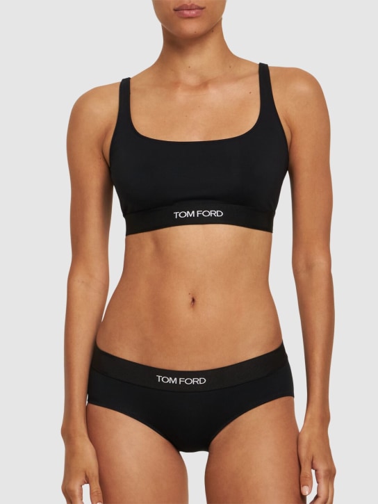 Tom Ford: Lycra signature briefs - Black - women_1 | Luisa Via Roma