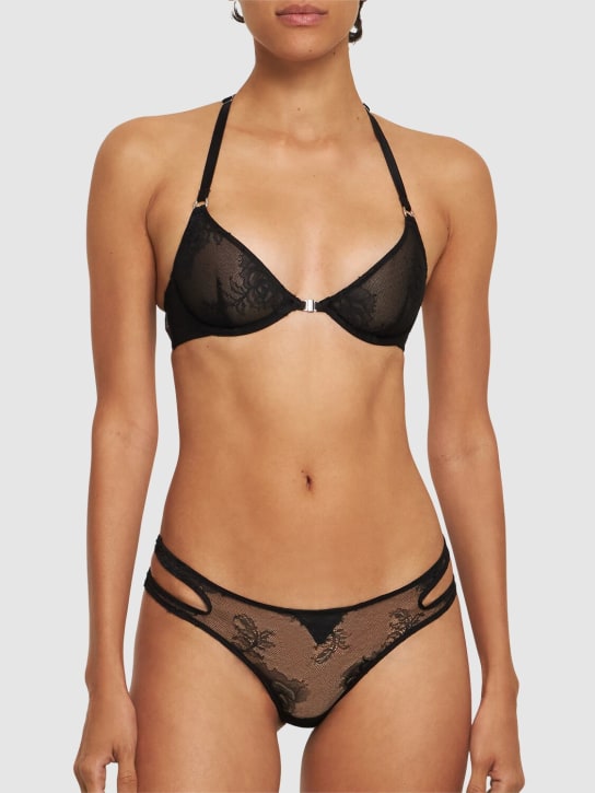 Fleur Du Mal: Bouquet sheer lace thong - women_1 | Luisa Via Roma