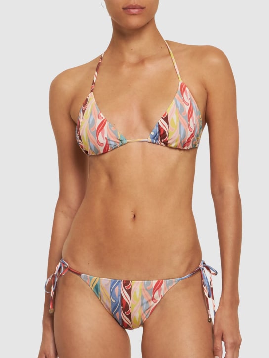 Etro: Balconette-Bikini aus Lycra mit Druck - Lila/Bunt - women_1 | Luisa Via Roma