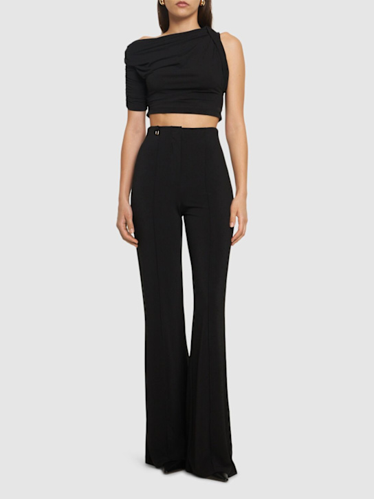 Jacquemus: Pantaloni svasati Le Pantalon Drapeado - women_1 | Luisa Via Roma