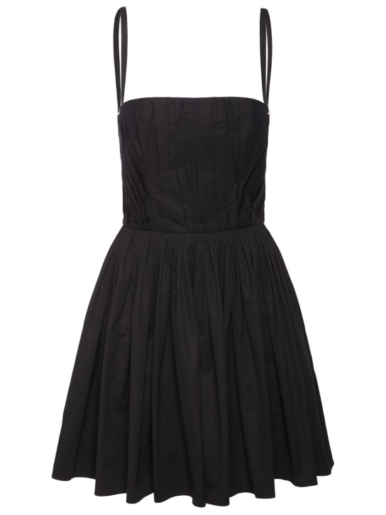 Alexander McQueen: Cotton poplin dress - Black - women_0 | Luisa Via Roma