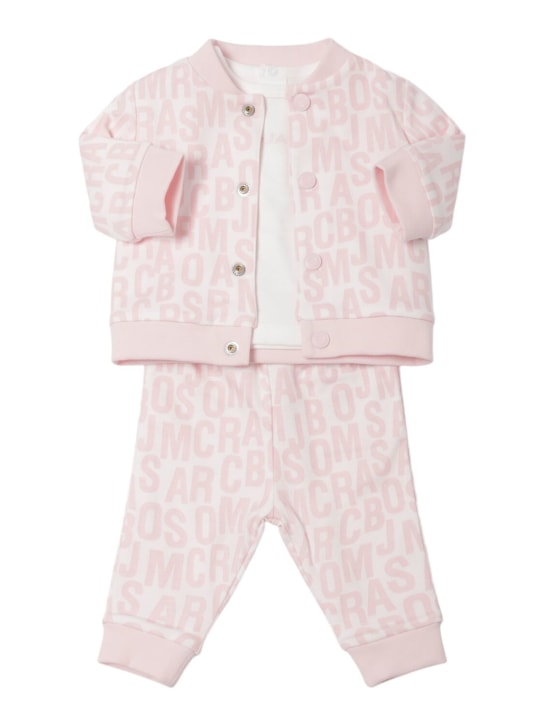 Marc Jacobs: Cotton jacket, t-shirt & sweatpants - Pink - kids-girls_0 | Luisa Via Roma