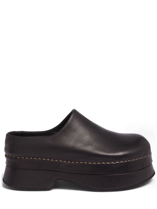 Alexander McQueen: 50mm Leather platform mules - Black - women_0 | Luisa Via Roma