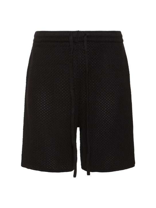 Commas: Crochet shorts - Black - men_0 | Luisa Via Roma