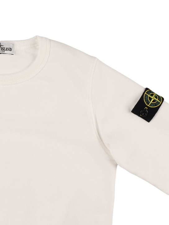 Stone Island: Organic cotton crewneck sweatshirt - White - kids-boys_1 | Luisa Via Roma