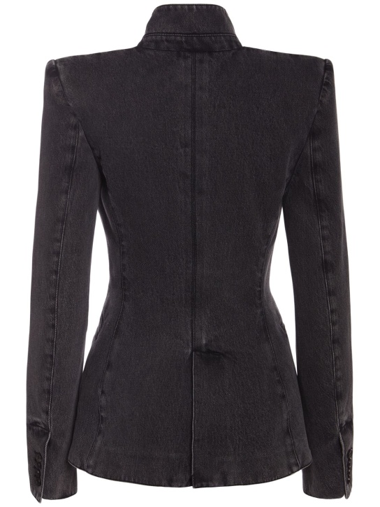 Alexander McQueen: Blazer en denim biologique - Noir - women_1 | Luisa Via Roma