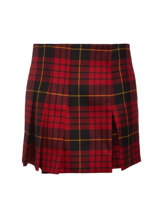 Alexander McQueen: Minigonna in lana tartan - Rosso/Nero - women_0 | Luisa Via Roma