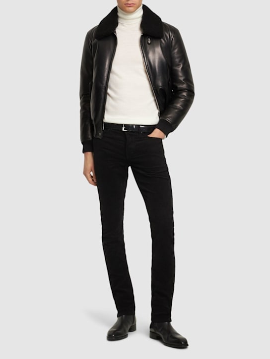 Tom Ford: Cotton denim slim fit jeans - Black - men_1 | Luisa Via Roma