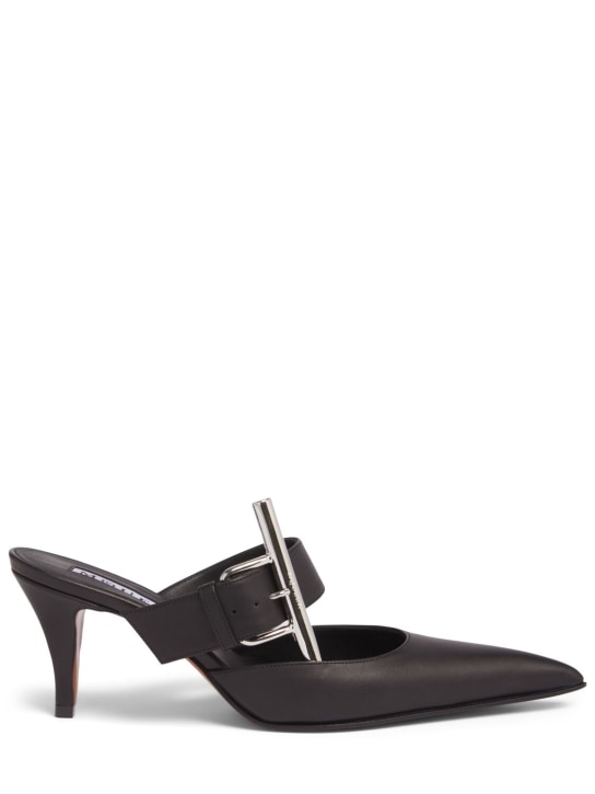 Alexander McQueen: 70mm Leather mules - Black - women_0 | Luisa Via Roma