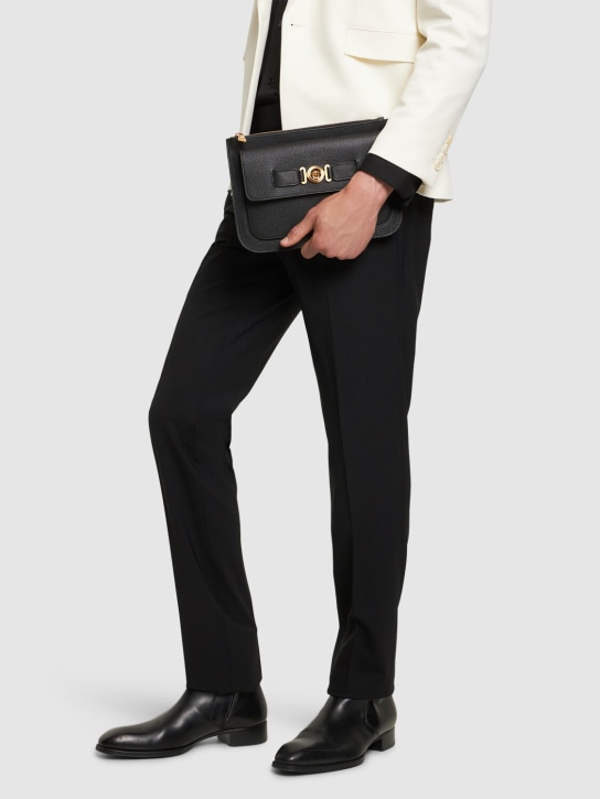 Versace: Small leather pouch - Siyah - men_1 | Luisa Via Roma
