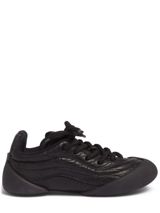 Alexander McQueen: 30mm Flexion leather sneakers - Black - women_0 | Luisa Via Roma