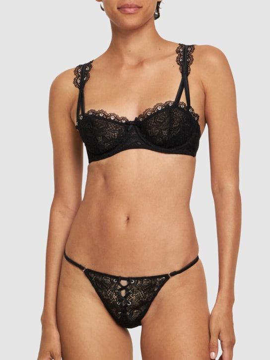 Fleur Du Mal: Grommet embroidered thong - women_1 | Luisa Via Roma