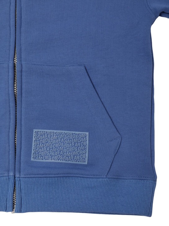 Marc Jacobs: Sweat-shirt zippé en coton à capuche - Bleu - kids-boys_1 | Luisa Via Roma
