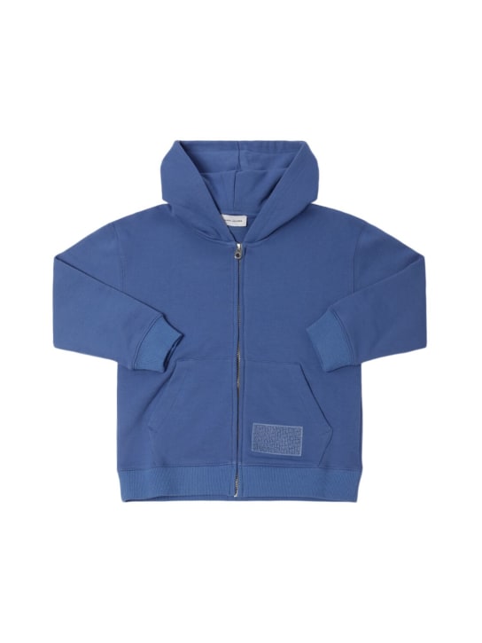 Marc Jacobs: Sweat-shirt zippé en coton à capuche - Bleu - kids-boys_0 | Luisa Via Roma