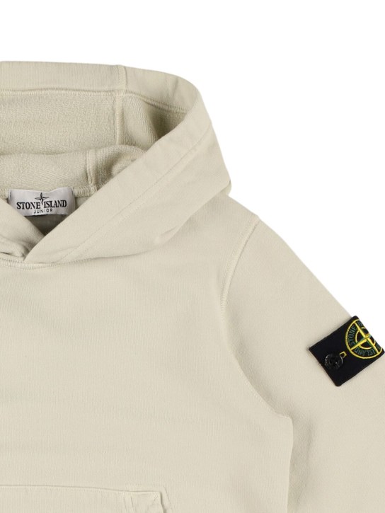 Stone Island: Organic cotton hooded sweatshirt - Off White - kids-boys_1 | Luisa Via Roma
