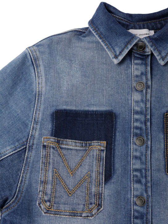 Marc Jacobs: Cotton denim shirt - Mavi - kids-boys_1 | Luisa Via Roma