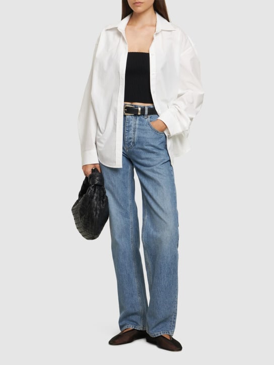 Alexander Wang: Cotton poplin shirt & cami top - Siyah/Beyaz - women_1 | Luisa Via Roma