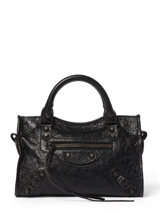 Balenciaga: Mini Le City Arena Lamb bag - Black - women_0 | Luisa Via Roma