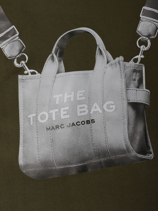 Marc Jacobs: 印花棉质连帽连衣裙 - 深绿色 - kids-girls_1 | Luisa Via Roma
