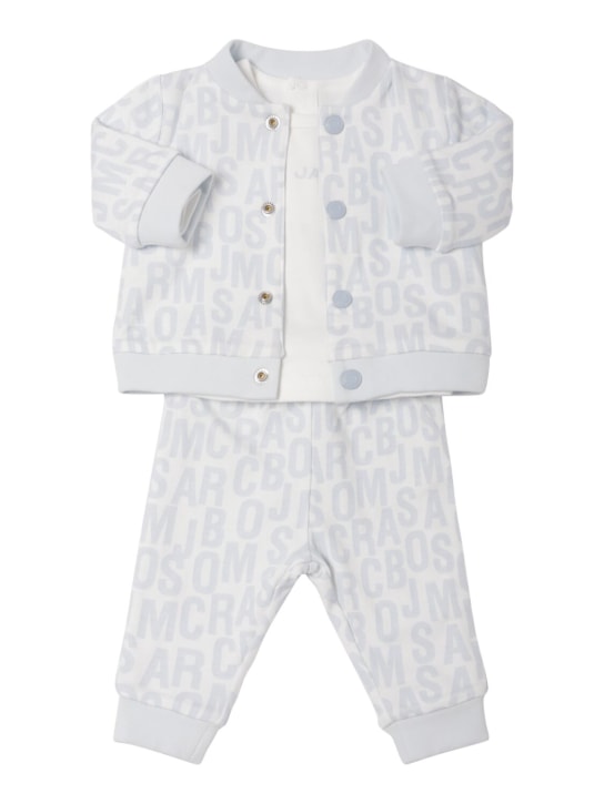 Marc Jacobs: Felpa, t-shirt e pantaloni in cotone - Celeste - kids-boys_0 | Luisa Via Roma