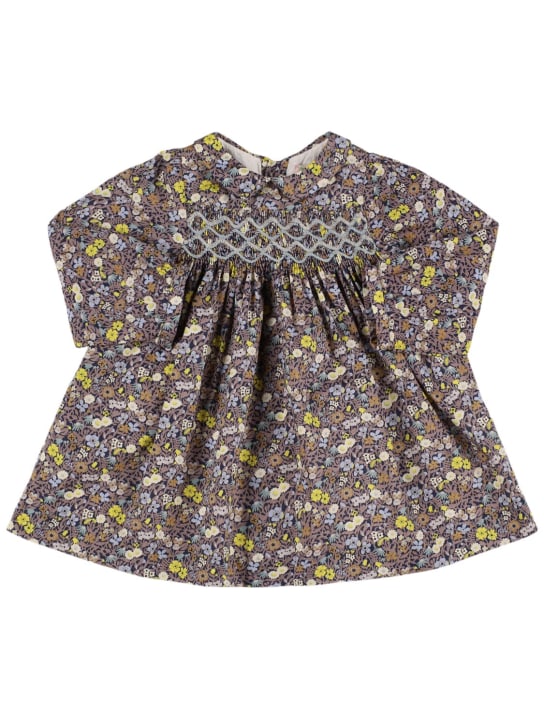 Bonpoint: Vestido de popelina de algodón estampado - Multicolor - kids-girls_0 | Luisa Via Roma