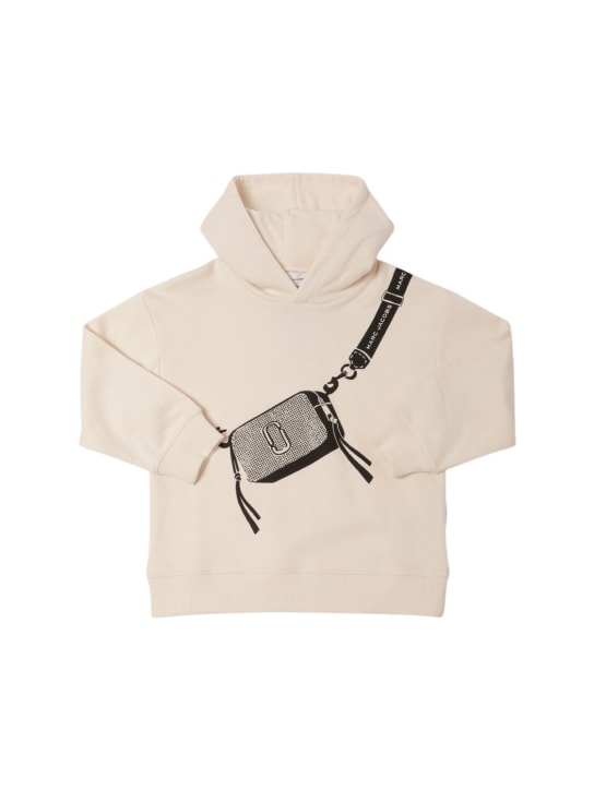 Marc Jacobs: Sweatshirt aus Baumwolle mit Kapuze und Druck - Beige - kids-girls_0 | Luisa Via Roma