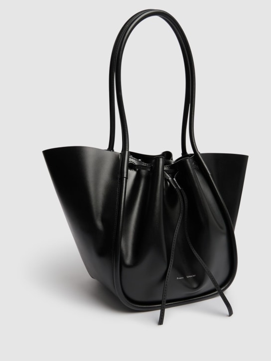 Proenza Schouler: Large Ruched soft leather tote bag - Siyah - women_1 | Luisa Via Roma
