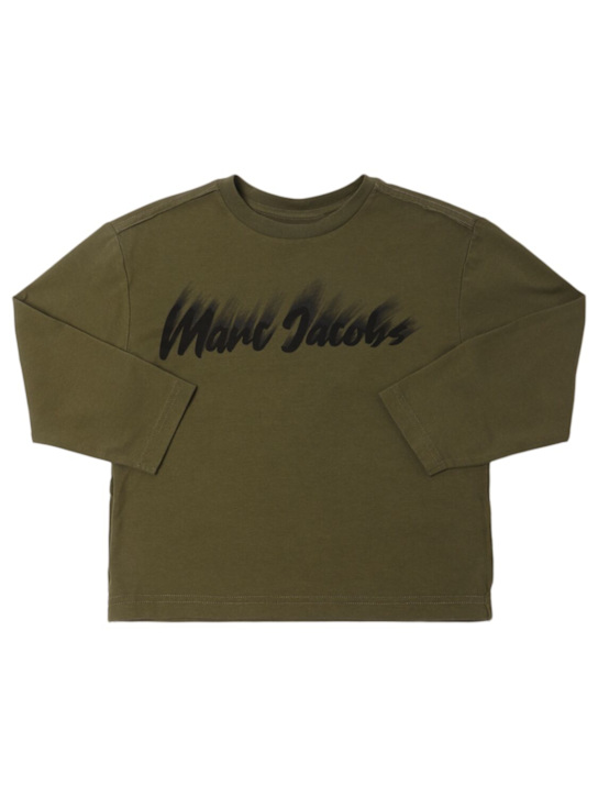 Marc Jacobs: Cotton jersey long sleeve t-shirt - kids-boys_0 | Luisa Via Roma