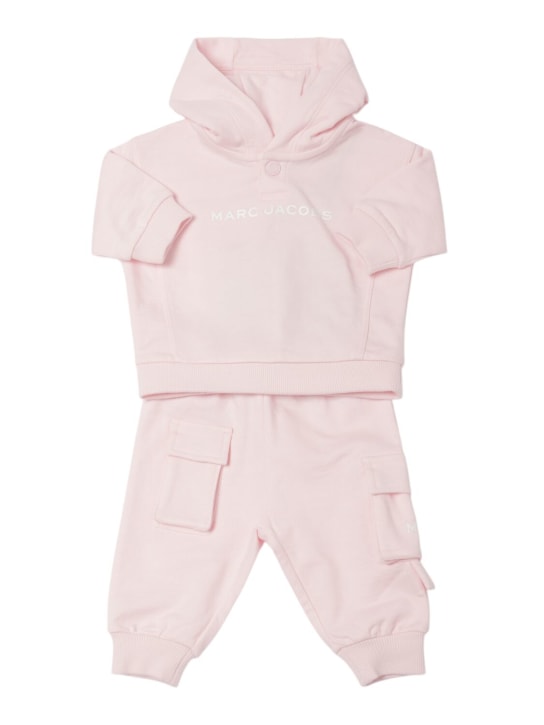 Marc Jacobs: Cotton sweatshirt & sweatpants - Pink - kids-girls_0 | Luisa Via Roma