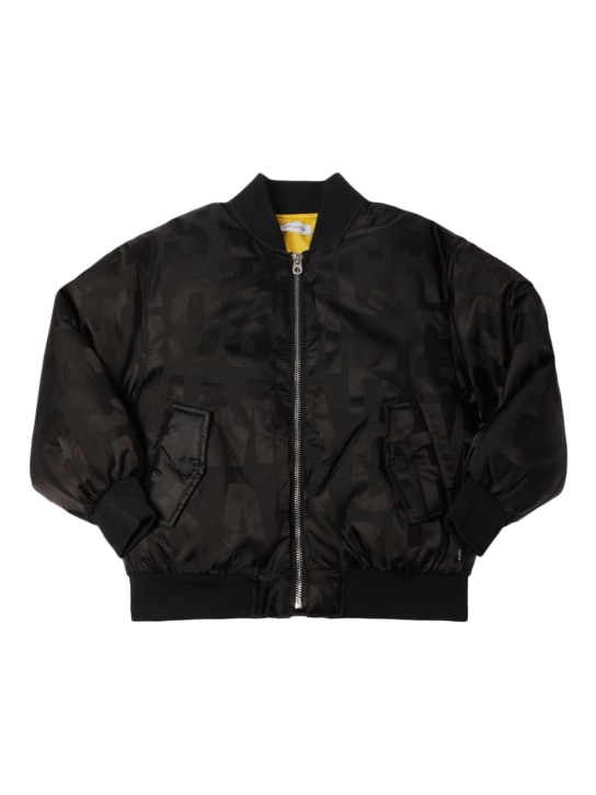 Marc Jacobs: Poly monogram bomber jacket - Siyah - kids-boys_0 | Luisa Via Roma