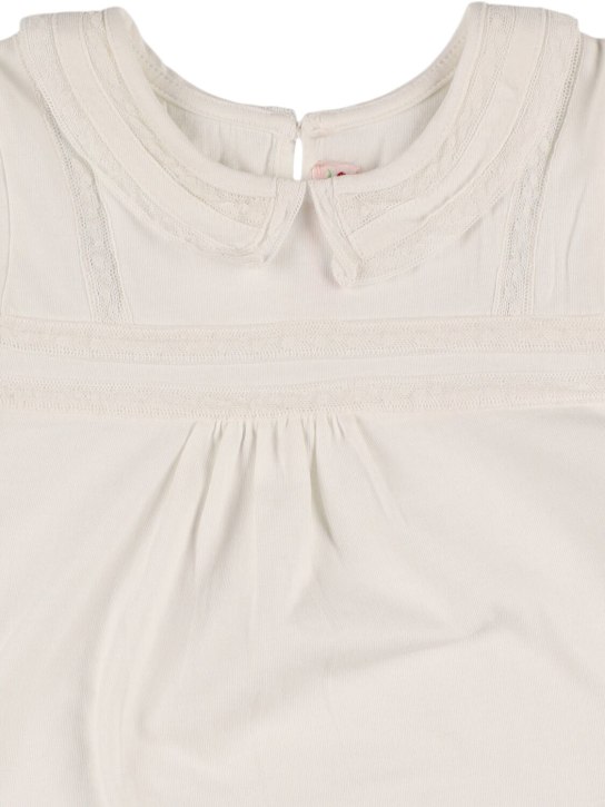 Bonpoint: Cotton poplin shirt - White - kids-girls_1 | Luisa Via Roma