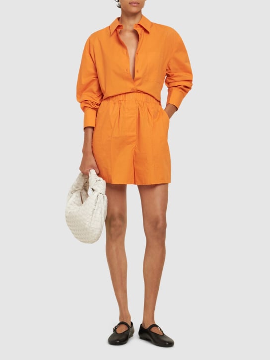 The Frankie Shop: Lui organic cotton poplin boxer shorts - Orange - women_1 | Luisa Via Roma