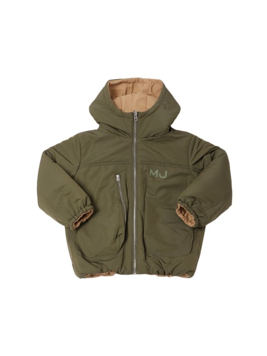 Marc Jacobs: Reversible hooded poly puffer jacket - Beige/Green - kids-boys_1 | Luisa Via Roma