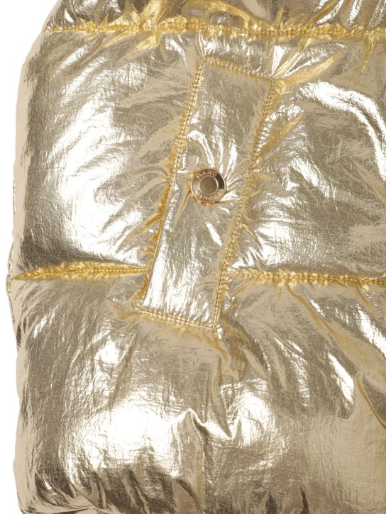 Marc Jacobs: Hooded poly puffer vest - Altın Rengi - kids-girls_1 | Luisa Via Roma