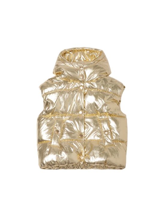 Marc Jacobs: Hooded poly puffer vest - Gold - kids-girls_0 | Luisa Via Roma