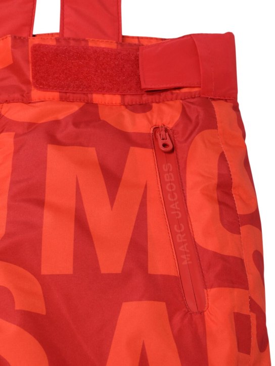 Marc Jacobs: Pantalon de ski en polyester à monogramme - Rouge/Orange - kids-girls_1 | Luisa Via Roma