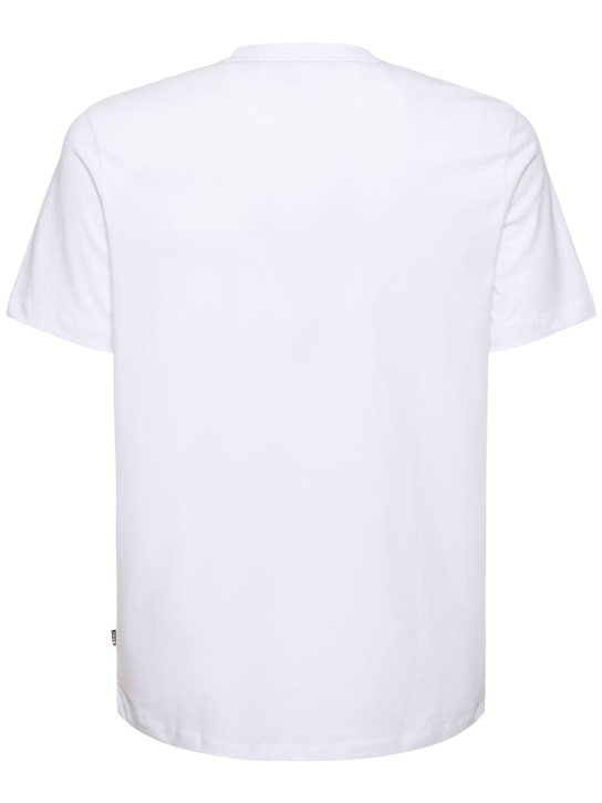 Boss: Thompson logo cotton jersey t-shirt - White - men_4 | Luisa Via Roma