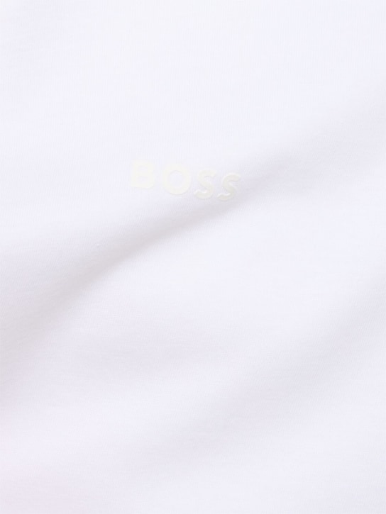Boss: Thompson logo cotton jersey t-shirt - White - men_3 | Luisa Via Roma