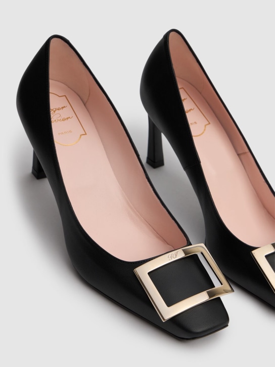 Roger Vivier: 70mm Belle Vivier leather pumps - Black - women_3 | Luisa Via Roma