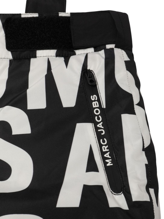 Marc Jacobs: Pantalon de ski en polyester à monogramme - Noir/Blanc - kids-girls_1 | Luisa Via Roma